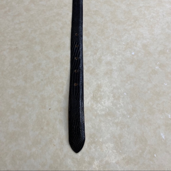 The Limited Black Leather Reptile Embossed belt - Picture 3 of 7